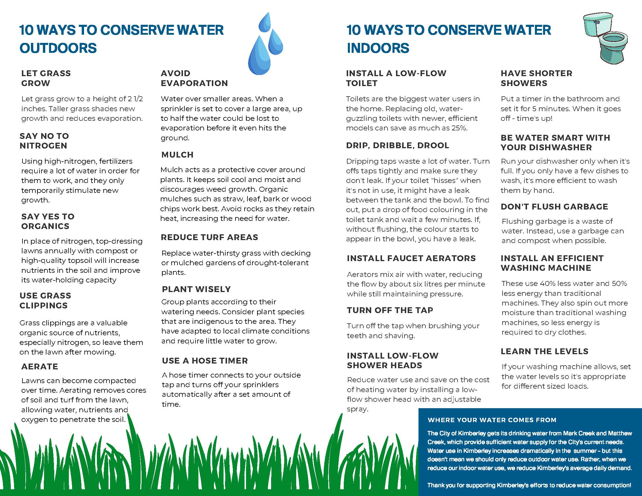 10 ways to conserve water indoors and outdoors