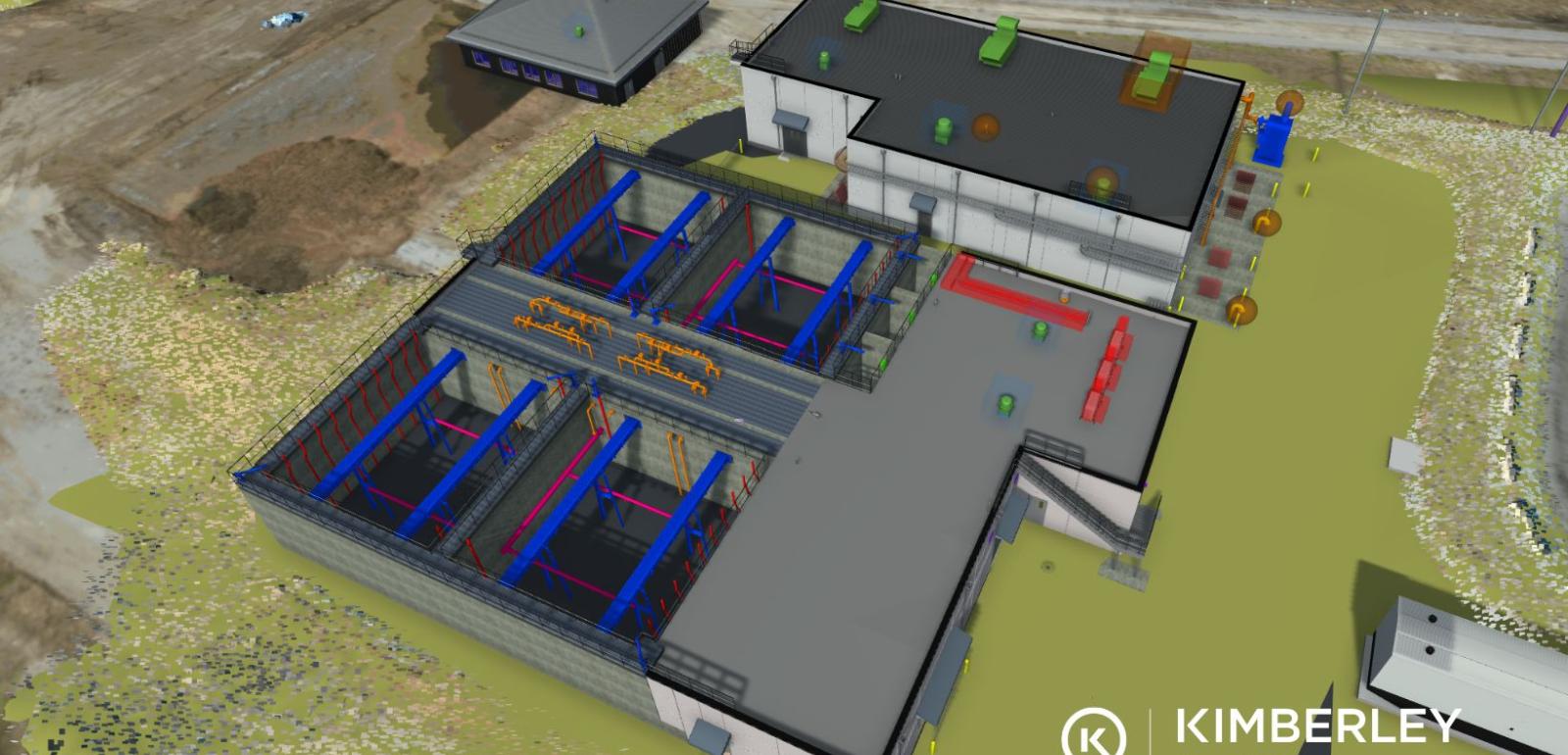 rendering of wastewater treatment plant
