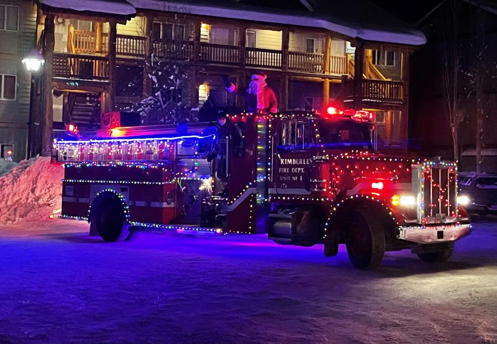 Santa on Fire Truck Christmas Eve