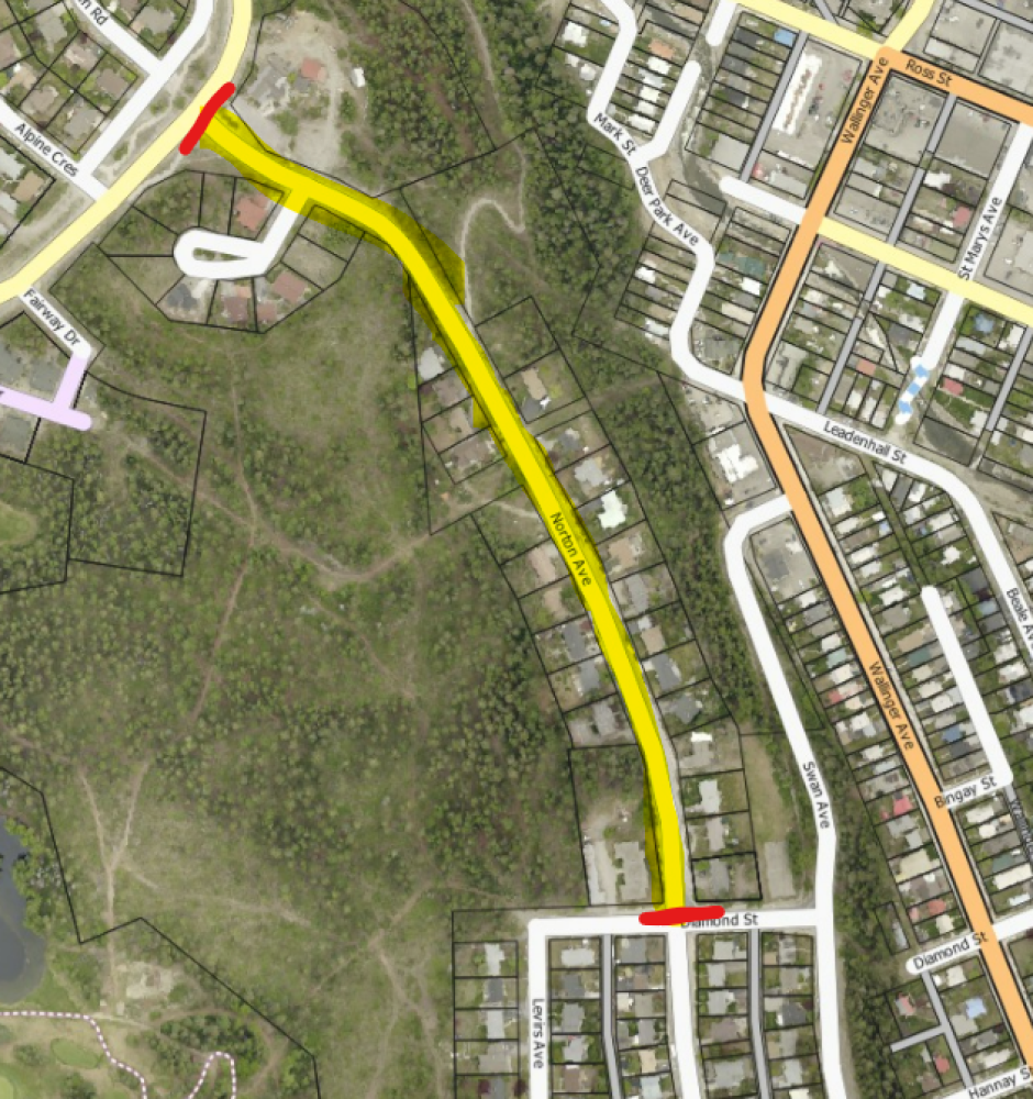 Norton Ave Snow Haul Map