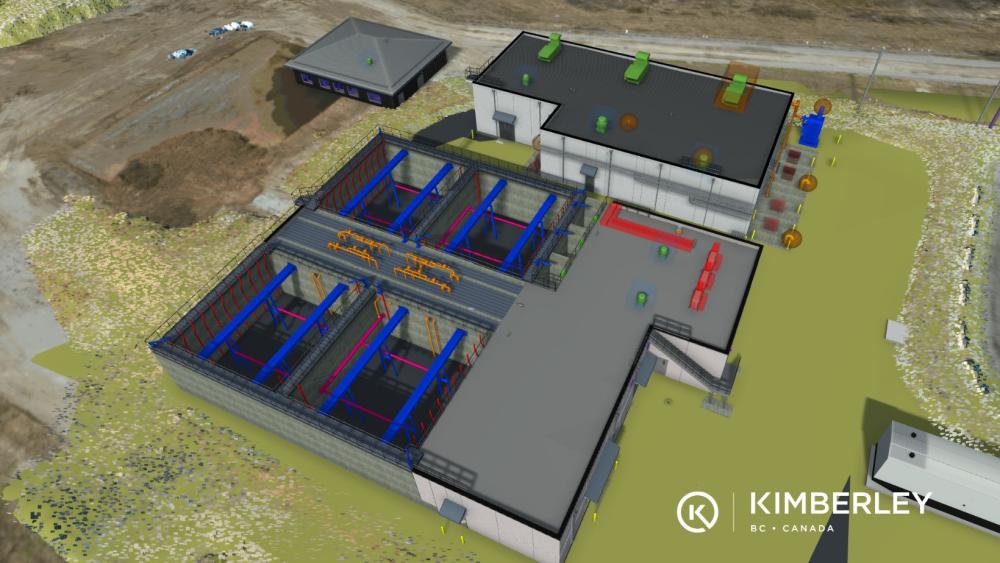 rendering of wastewater treatment plant