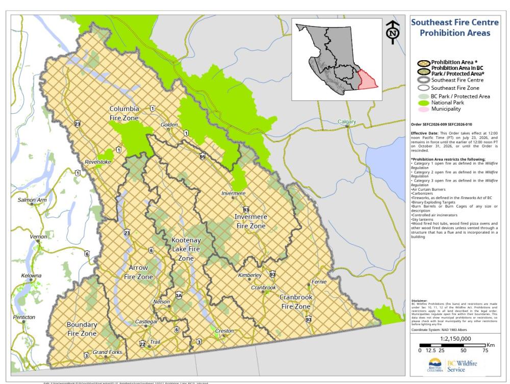 Map of affected area