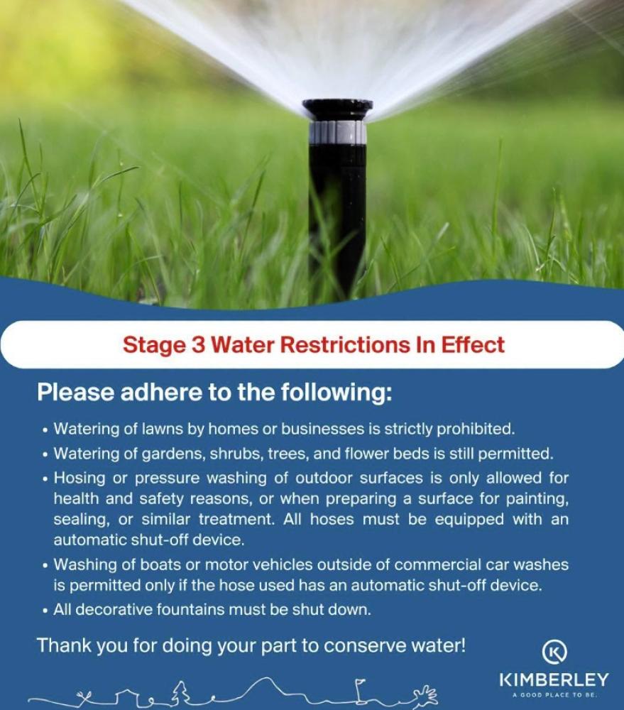 Stage 3 water restrictions