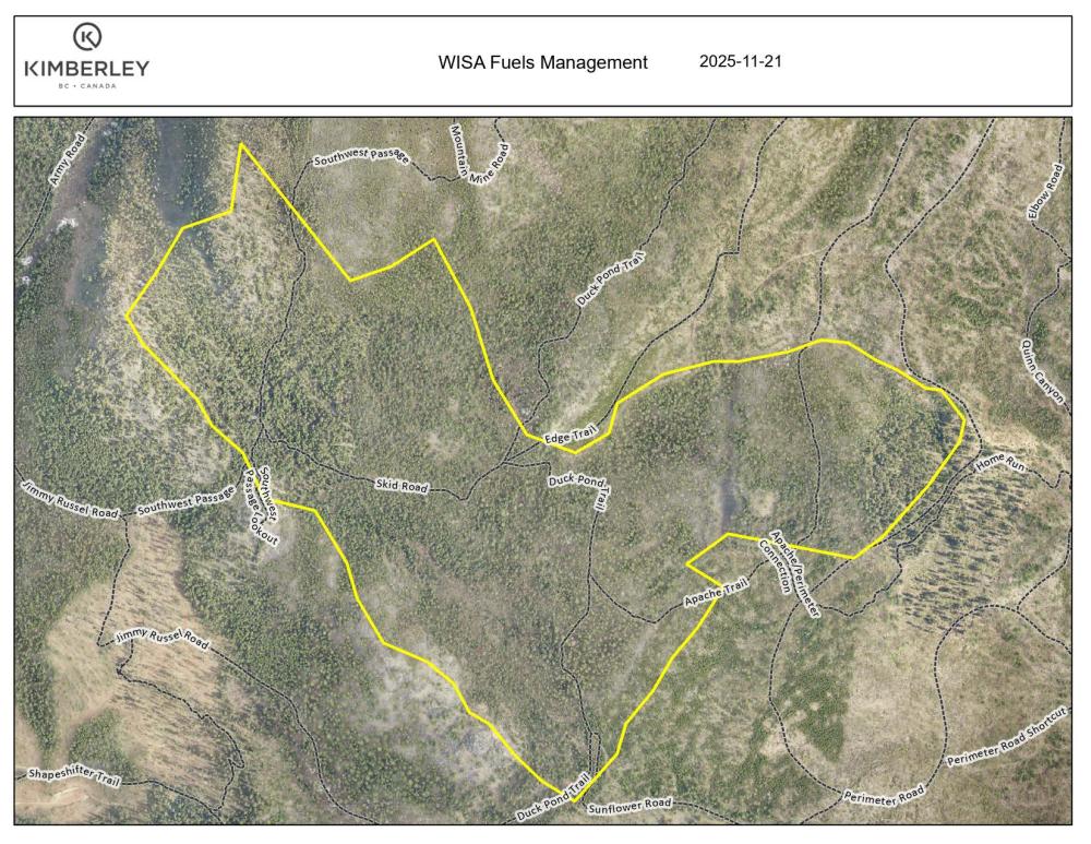 A map of the impacted area, including trail names. 