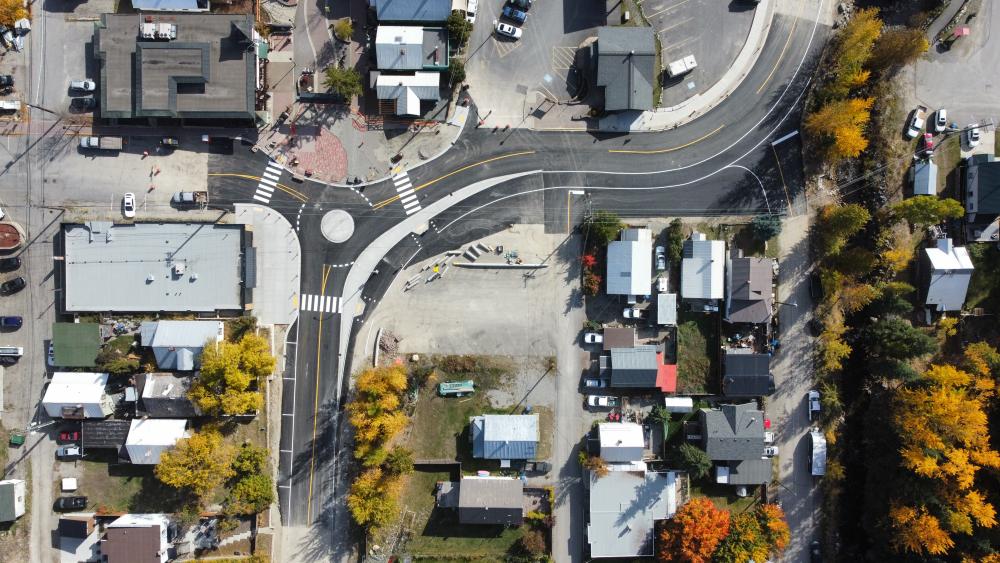Drone shot of new road