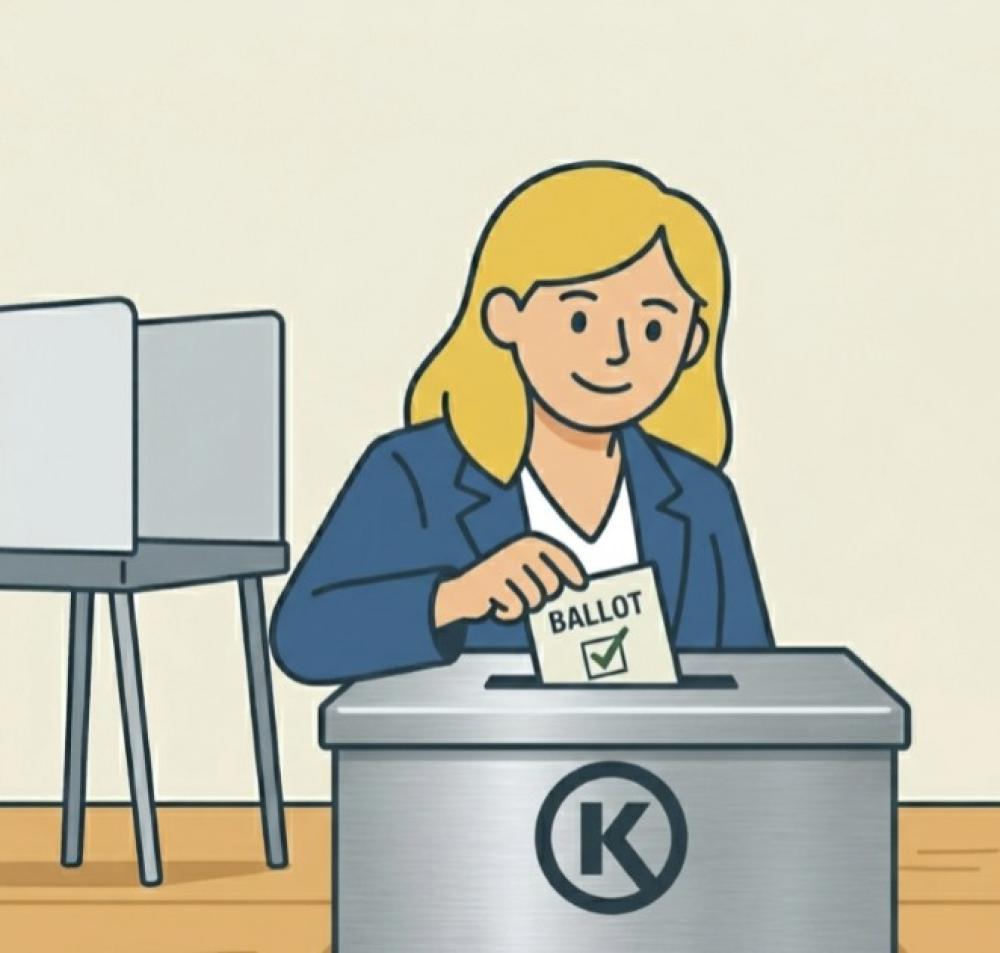 ballot box voter woman